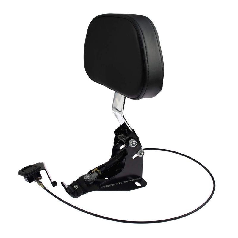 HDBUBALUS Adjustable Driver Backrest with Chrome Mount Fit for Harley Touring Road King Electra Glide CVO 2009-2024 - Image 1